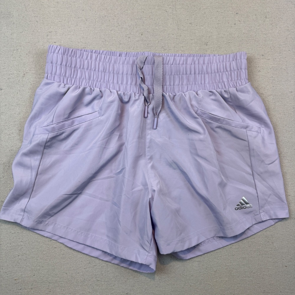 Adidas Size Small Golf Shorts Women Lavender Elastic Waist Pockets Drawstring